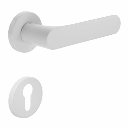Maniglia Spot DND SO12Y per porta, rosetta e bocchetta tonda 50x7 mm foro Yale, Zama finitura Bianco