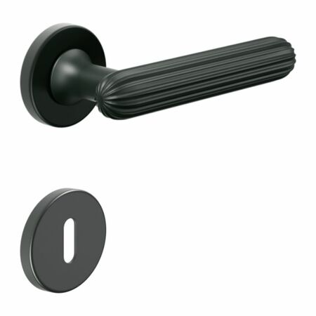 Maniglia Zeppelin DND ZP12P per porta, rosetta e bocchetta tonda 50x7 mm foro Patent, Ottone finitura Verde