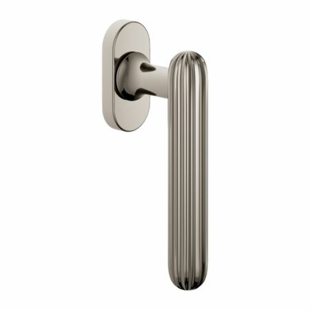 Maniglia martellina Dk Zeppelin Dnd ZP22V per serramento, lunghezza quadro 7x40 mm, Ottone finitura PVD Nickel Lucido