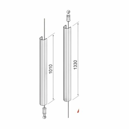 Kit aste con cavi flessibili Alpha 07A63 Cisa per maniglione antipanico, finitura Bianco Ral 9010