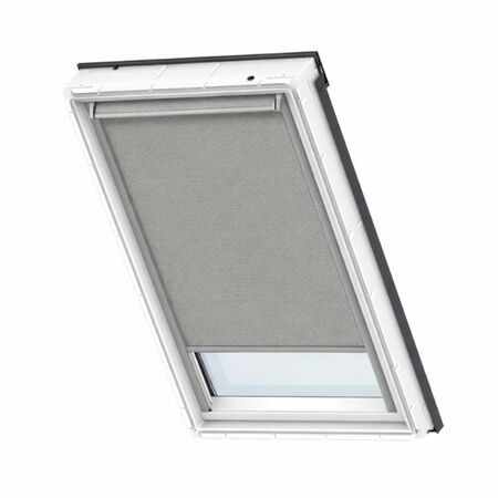 Tenda interna oscurante rullo DKL Velux per finestra tetto, manuale, dimensioni 550x980 mm, Poliestere finitura Grigio