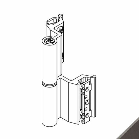 Cerniera Flash Base 00129U Giesse per terza anta, profilo Erre 40, altezza 93 mm, portata 75-85 Kg, Alluminio finitura Elettrogiesse