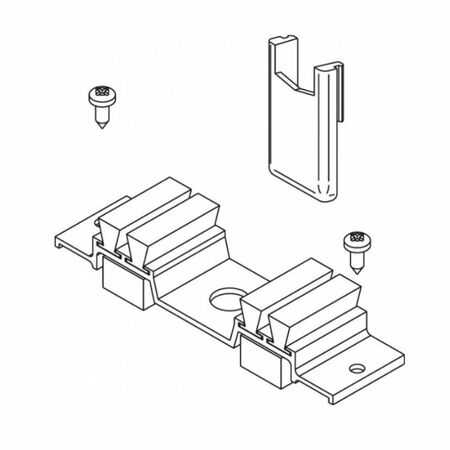 Kit tappi montante 03166 Giesse per 1 anta scorrevole, materiale Alluminio e Poliammide finitura Nero