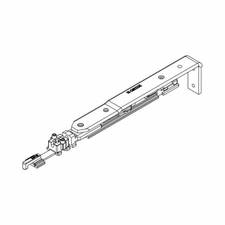 Braccio GS990 tipo 1 Giesse 04336 per anta a ribalta, profilo Erre 50, larghezza 375-540 mm, Acciaio e Zama finitura Silver