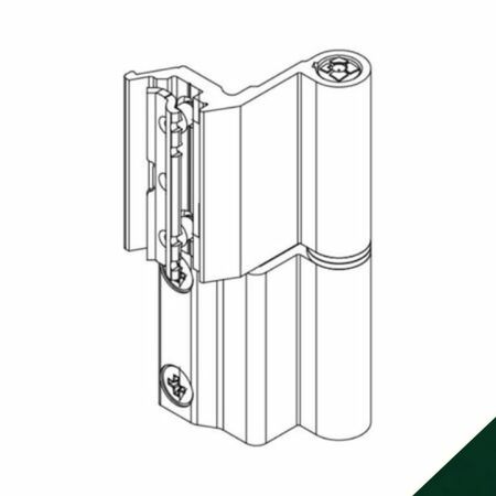Cerniera Flash Base 00128U Giesse per finestra, profilo Erre 40-50, altezza 93 mm, portata 75-85 Kg, Alluminio finitura Verde Muschio