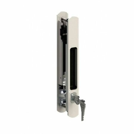 Maniglia Pratika Duo 03352 Giesse per serramento in alluminio scorrevole, frontale 195x24 mm, Alluminio finitura Argento