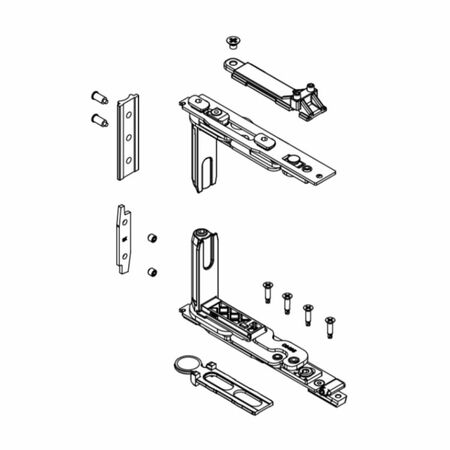 Kit cerniera Chic 150 Giesse per anta abbinata Sinistra, portata 150 Kg, Acciaio e Zama finitura Grezza