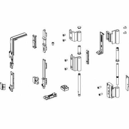 Meccanismo base GS990 Giesse per chiusura anta a ribalta, profilo Allco5, manovra cremonese, portata 100 Kg, Acciaio e Zama finitura Bianco ral 9010