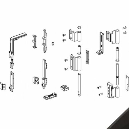 Meccanismo base GS990 Giesse per chiusura anta a ribalta, profilo Allco5, manovra cremonese, portata 100 Kg, Acciaio e Zama finitura Nero Ral 9005