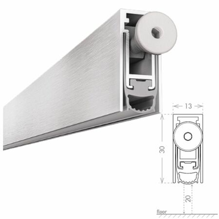 Parafreddo a incasso Drop 20 Mini CCE per porta in legno, dimensioni 30x13 mm, lunghezza 530 mm, materiale Alluminio