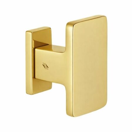 Pomolo fisso Push Colombo Design LC55 per porta, spostato, rosetta rettangolare altezza 61 mm, finitura Oroplus