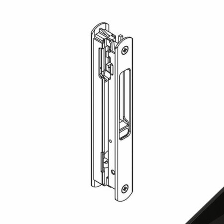 Maniglia incasso Pratika Duo 03353 Giesse per finestra scorrevole, chiusura manuale, dimensione foro 187x19 mm, Alluminio finitura Nero