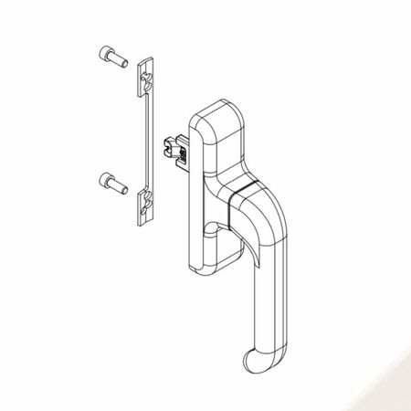 Cremonese Euro 900 01094 Giesse per anta e ribalta, microventilazione, rotazione 180 gradi, Alluminio e Zama finitura Bianco Ral 9002