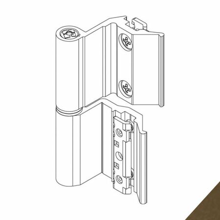 Cerniera Flash Base 00126U Giesse per finestra, profilo Erre 50-60, altezza 93 mm, portata 75-85 Kg, Alluminio finitura Euro Bronzo