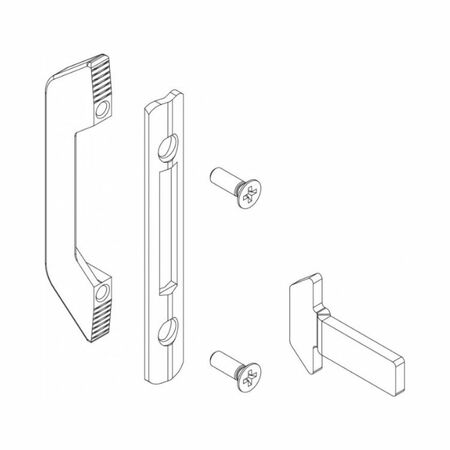 Kit aggancio Brio Mini 04899 Giesse, per finestra scorrevole, lunghezza nasello 37,5 mm, Acciaio e Zama finitura Silver