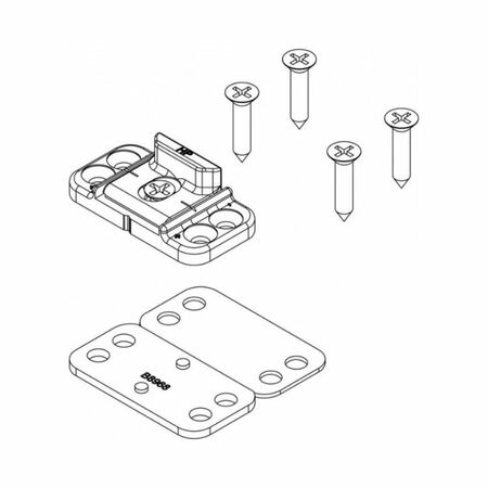 Incontro singolo 01280 Giesse, per facciata telaio piano, registrabile +/-1,8 mm, Zama e Ottone finitura Silver