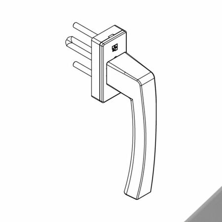Martellina Asia 02415 Giesse per anta e ribalta, movimento M180, lunghezza quadro 7x45 mm, Alluminio finitura Argento