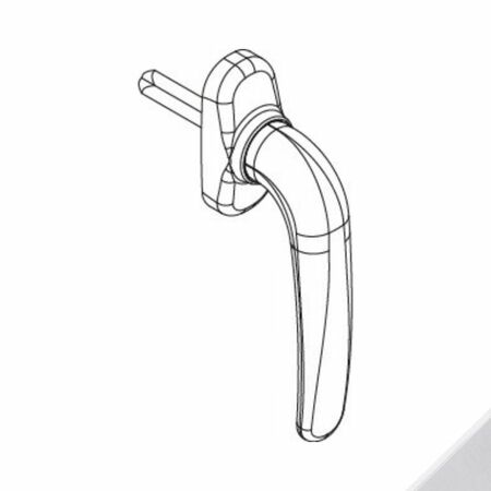 Martellina Prima Champions Plus 02762 Giesse per anta e ribalta, movimento M180, lunghezza quadro 7x27 mm, Alluminio e Zama finitura Cromo Satinato
