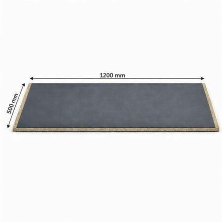 Fondino in legno per Legrabox, larghezza 1200 mm, profondità 500 mm, spessore 16 mm, bordato e preforato, finitura Grigio Diamante