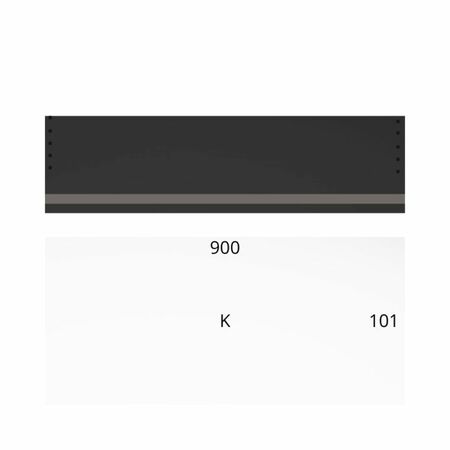 Schienale in legno modello K per Legrabox, larghezza 900 mm, altezza 101 mm, spessore 16 mm, bordato e preforato, finitura Grigio Diamante