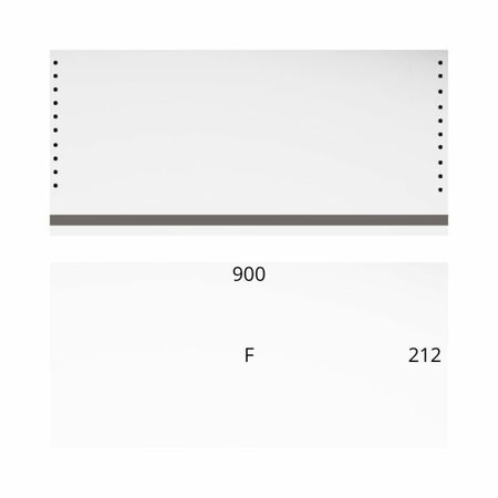 Schienale in legno modello F per Legrabox, larghezza 900 mm, altezza 212 mm, spessore 16 mm, bordato e preforato, finitura Bianco W1000