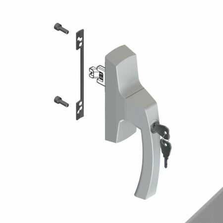 Cremonese Asia Key Capture 01087 Giesse per anta e ribalta, con chiave, microventilazione, rotazione 180 gradi, Alluminio finitura Argento 376