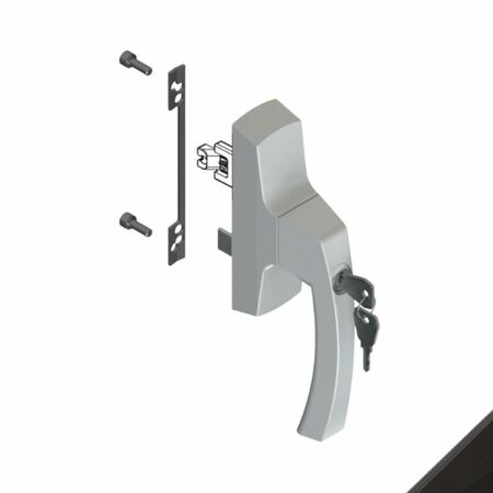 Cremonese Asia Key Capture 01087 Giesse per anta e ribalta, con chiave, microventilazione, rotazione 180 gradi, Alluminio finitura Nero Ral 9005