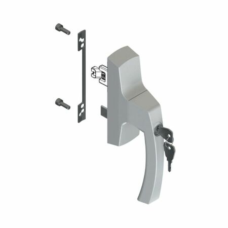 Cremonese Asia Key Capture 01087 Giesse per anta e ribalta, con chiave, microventilazione, rotazione 180 gradi, Alluminio finitura Bianco Ral 9010
