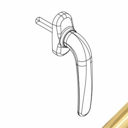 Martellina Prima Plus 02476 Giesse per anta e ribalta, movimento M180, lunghezza quadro 7x45 mm, Alluminio e Zama finitura Trend Oro