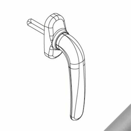 Martellina Prima Plus 02476 Giesse per anta e ribalta, movimento M180, lunghezza quadro 7x45 mm, Alluminio e Zama finitura Trend Cromosat