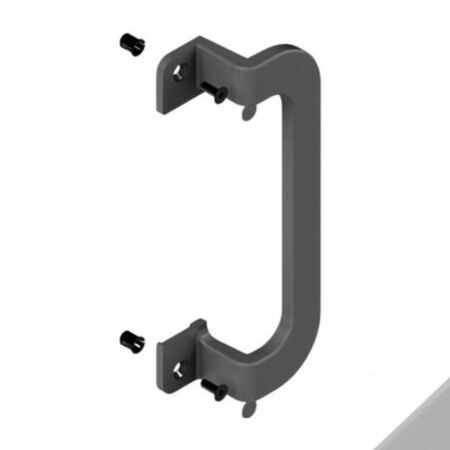 Maniglione Brio Evo 03043 Giesse per serramento in alluminio scorrevole, dimensione 255,7x96,4 mm, sporgenza 50 mm, Alluminio finitura Argento