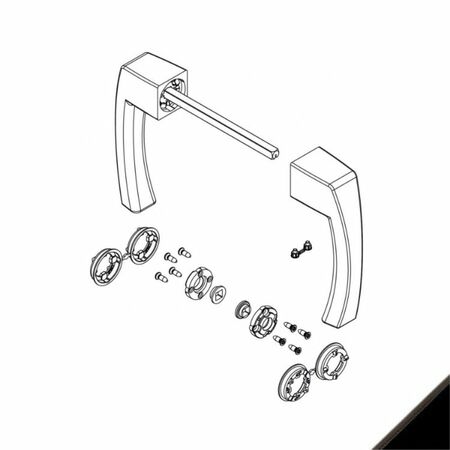 Martellina doppia Supra7 Asia 04395 Giesse per scorrevole, quadro 7 mm, anta 26-85 mm, Alluminio finitura Nero