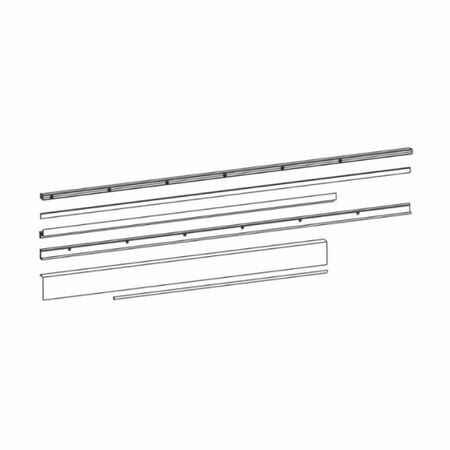 Kit profili 09765 Giesse, per anta ribalta scorrevole GS1000, parte inferiore e superiore, anta 1481-1680 mm, Alluminio finitura Bianco Gloss