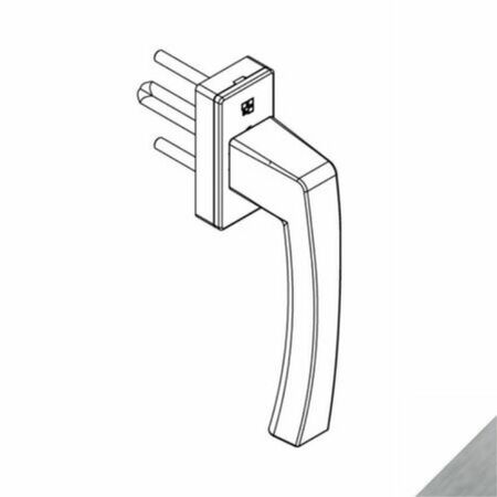 Martellina Asia 02415 Giesse per anta e ribalta, movimento M180, lunghezza quadro 7x45 mm, Alluminio finitura Trend BE Cromosat