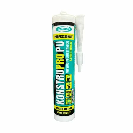 Adesivo poliuretanico KonstruPro PU Collmon per costruzione, monocomponente strutturale, cartuccia 310 ml, finitura Trasparente