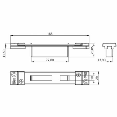 Contropiastra regolabile Performa 038734 Iseo per profilo erre 40-50, frontale piatto 29x165 mm, materiale Acciaio Inox finitura Satinato