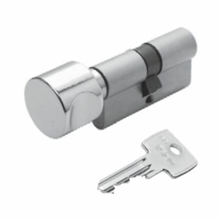 Cilindro F6 Iseo per serratura, profilo standard, con pomolo tondo, lunghezza 110 mm P55-55, finitura Ottone Nichelato