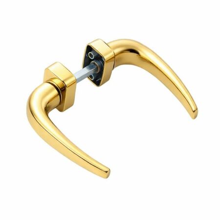 Maniglia doppia Manon Savio 874.31 per porta, rosetta rettangolare 30x60 mm, Zama finitura PVD H Oro Lucido
