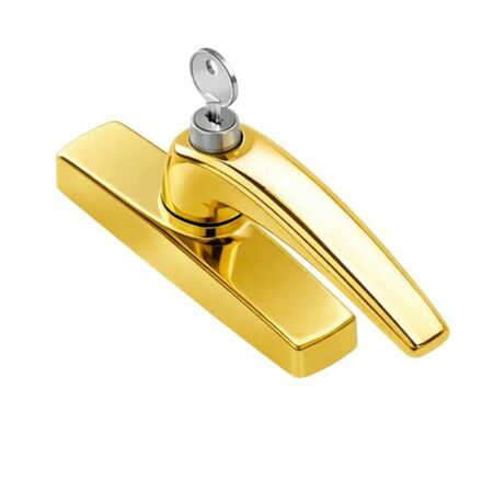 Cremonese Manon Savio 873.780(754) per anta ribalta, interasse 84,5-98 mm, con chiave, dimensioni 32x129 mm, finitura PVD H Oro Lucido
