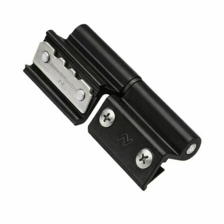 Cerniera a 2 ali Morsa Savio 1121 per profilo CU, portata 80-90 kg, altezza 92,5 mm, Alluminio finitura Nero Gloss 10