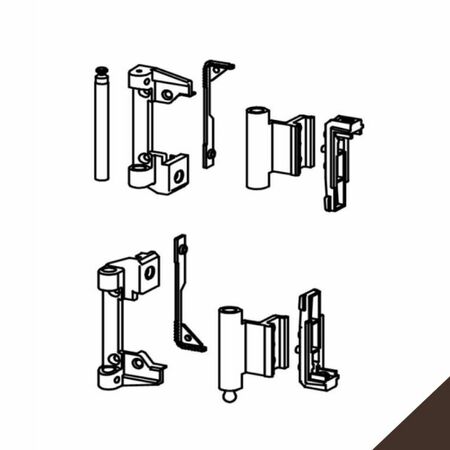 Kit Cerniere da agganciare Savio 1246.808, per anta affiancata a Ribantatre profilo R50, finitura Caffe