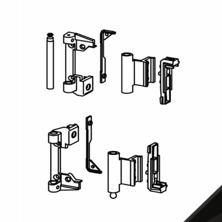 Kit Cerniere da agganciare Savio 1246.808, per anta affiancata a Ribantatre profilo R50, finitura Nero Gloss 10