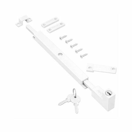 Paletto a spinta Quadrotto Savio 1570.53 da applicare, con cilindro di sicurezza, lunghezza 250 mm, finitura Bianco