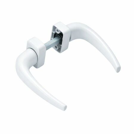 Maniglia doppia Manon Savio 874.31 per porta, rosetta rettangolare 30x60 mm, Zama finitura Bianco Ghiaccio