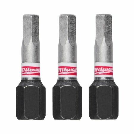 Set 3 inserti Hex 4 Shockwave Milwaukee per avvitatore ad impulso, lunghezza 25 mm, materiale Acciaio