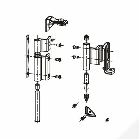 Kit cerniera Ribanta 4 Savio 3000.830 per anta affiancata, profilo CU, Alluminio e Zama finitura Bianco