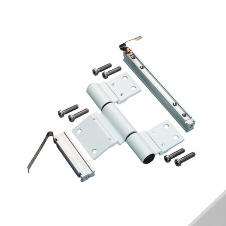 Cerniera registrabile a 3 ali Mechanica 1143.35 Savio per portoncino, rotazione 15 mm, portata 100-120 Kg, Alluminio Argento Verniciato