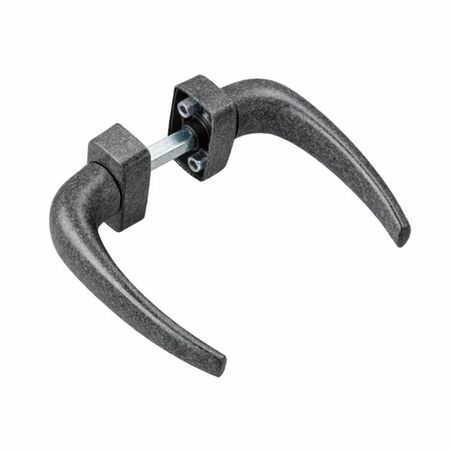 Maniglia doppia Manon Savio 874.31 per porta, rosetta rettangolare 30x60 mm, Zama finitura Grigio Scuro Marezzato