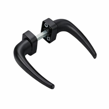 Maniglia doppia Manon Savio 874.31 per porta, rosetta rettangolare 30x60 mm, Zama finitura Nero Gloss 10