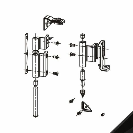 Kit cerniera Ribanta 4 Savio 3000.830 per anta affiancata, profilo CU, Alluminio e Zama finitura Nero Gloss 10